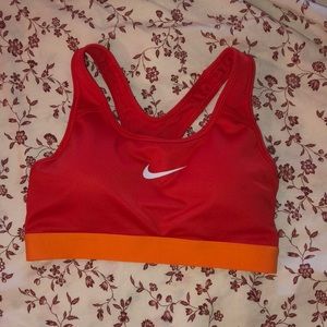 red nike sports bra
